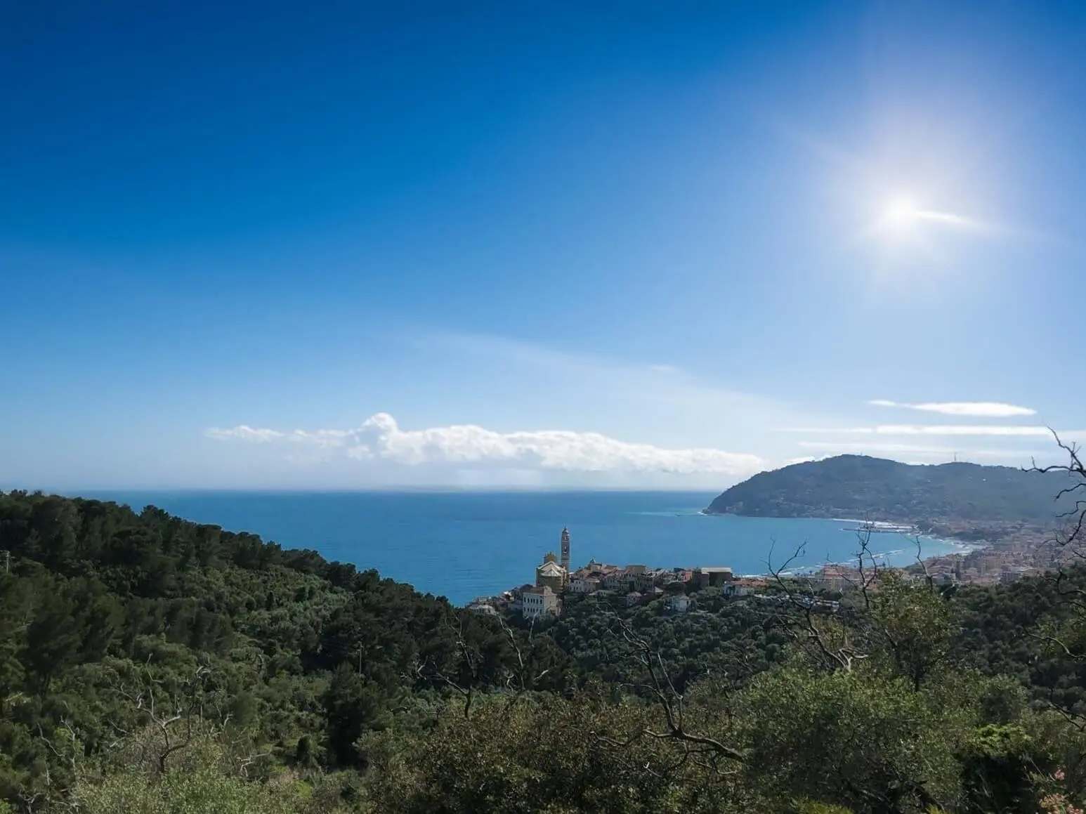 View of the Imperia coastline from the hills